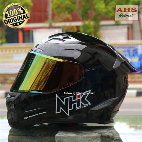 Jual HELM NHK RX 9 BLACK GLOSY PAKET GANTENG SPOILER ORIGINAL Shopee