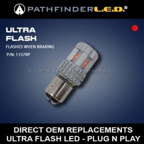 RED ULTRA FLASH LED BULB FLASHES WHEN BRAKES ARE APPLIED 1PC AdMore