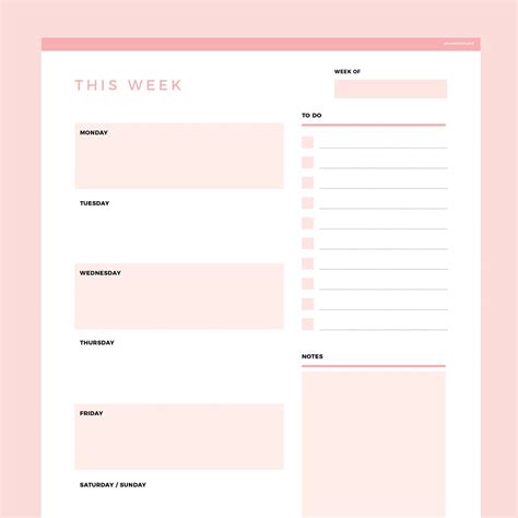 Editable Weekly Planner Template | Instant Download Fillable PDF | A4 ...