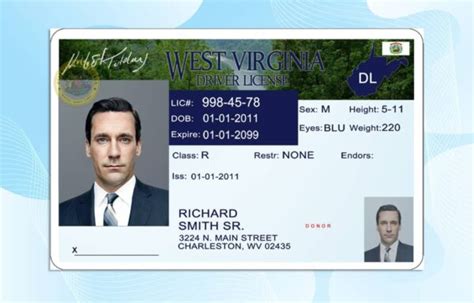 West Virginia Drivers License Template Psd Photoshop File