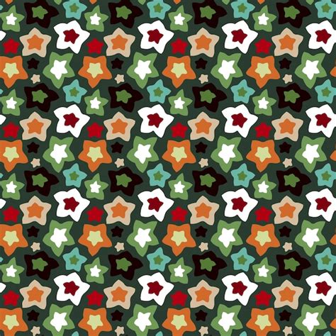 Premium Vector | A pattern of large stars with colored centers ...