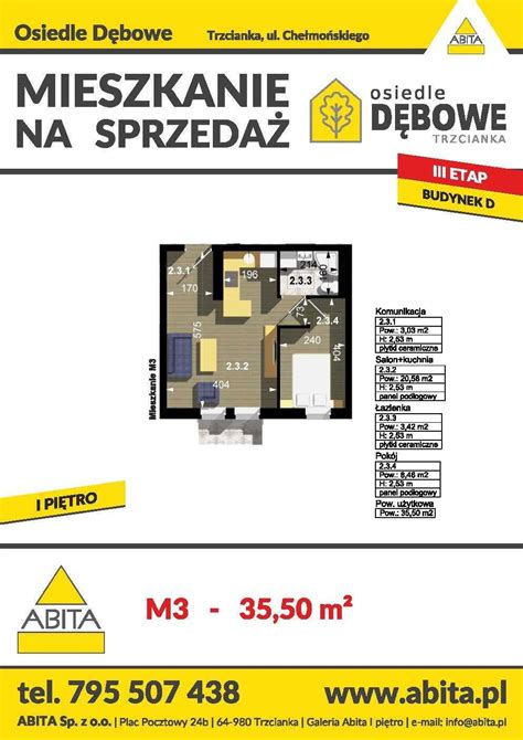 Nowe mieszkanie Trzcianka ul Chełmońskiego M3D Osiedle Dębowe