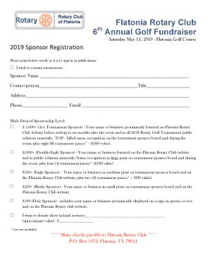 Fillable Online 6th Annual Golf Fundraiser Portal Clubrunner Ca Fax