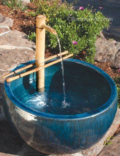 Bamboo accents water fountain with pump backyard pond kit large 18 inch ...