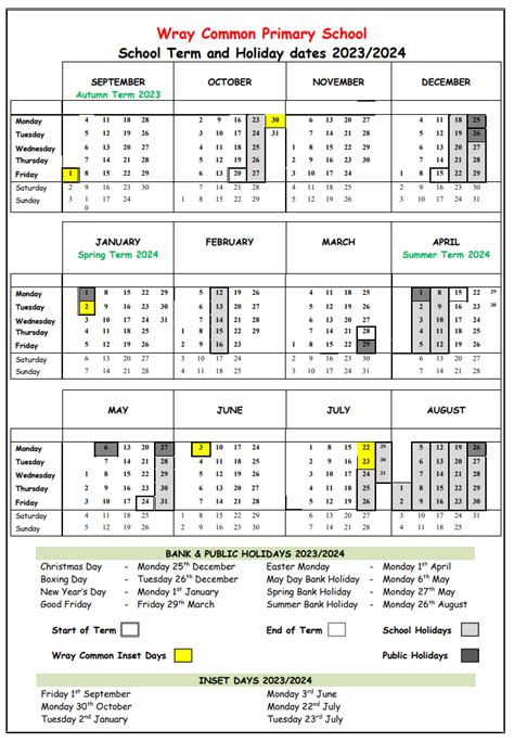 » School Session Times and Dates