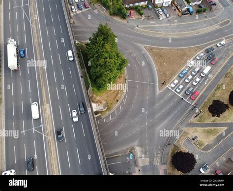 Aerial View Of British Motorways M Junction The M Motorway