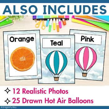 Hot Air Balloon Color Reference Posters For Classroom Decor By Dragonfly Bay