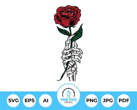 Skeleton Hand Rose Svg, Hands Death Svg, Skull Rose Svg,, 44% OFF