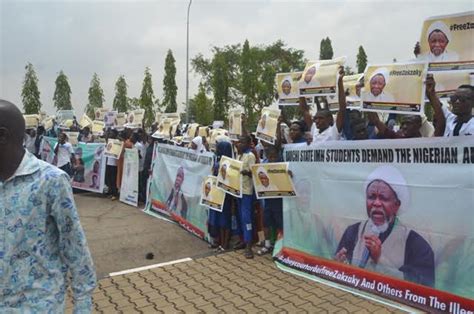 Photos El Zakzaky Followers Protest Continued Detention Of Their