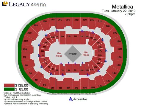 Bjcc Seating Chart Metallica A Visual Reference Of Charts Chart Master