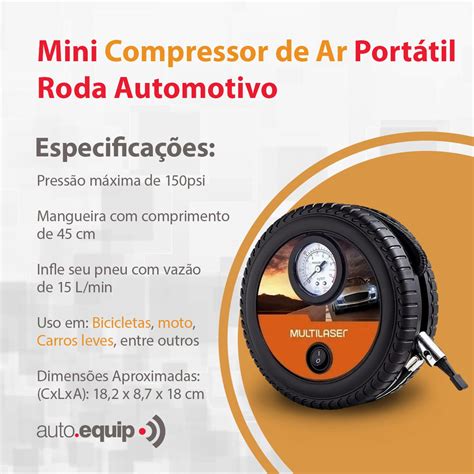 Aspirador de Pó Automotivo Multilaser Compressor Multilaser de Ar