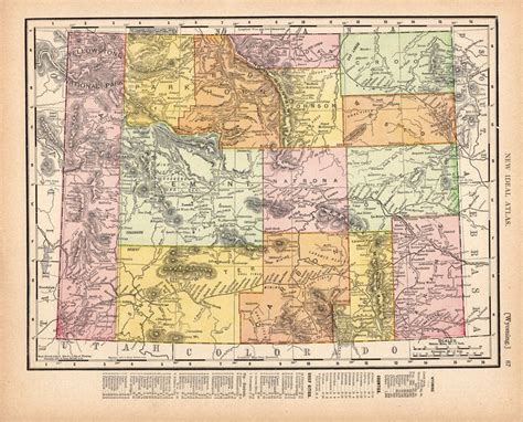 1895 Antique WYOMING Map Vintage State Map of Wyoming Home - Etsy ...