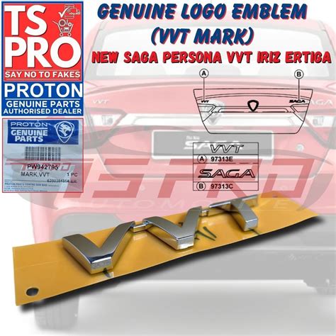 Proton New Saga Persona VVT Iriz Ertiga Genuine Logo Emblem VVT Mark