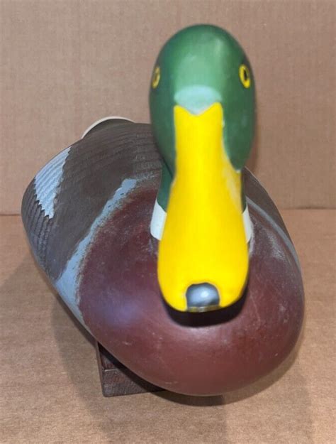 Mallard Duck Decoy Captain Harry Jobes Unsigned On Bottom EBay