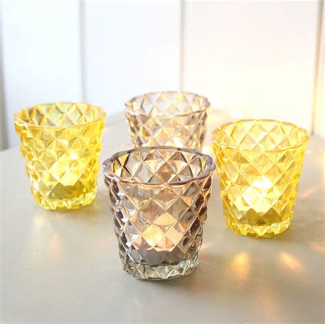 Cut Glass Tea Light Holder By Red Lilly