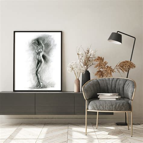 Nude Woman Print Black And White Wall Art Abstract Woman Large Fine Art Print Monochrome Wall