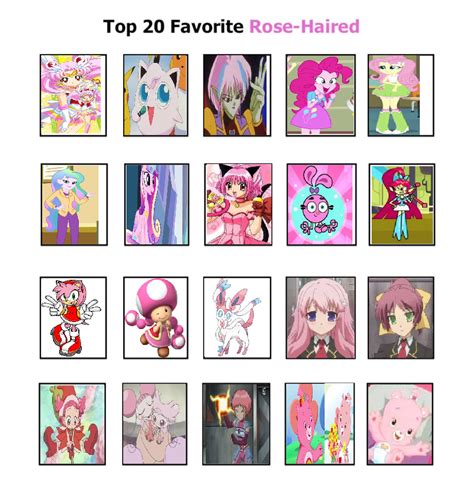 Top 20 Favorite Rose Haired Characters My Way By Sissycat94 On Deviantart