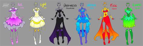 Elemental Magical Girl Armors By Geminine Nyan On Deviantart