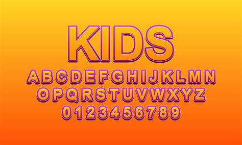 kids font alphabet 4496769 Vector Art at Vecteezy