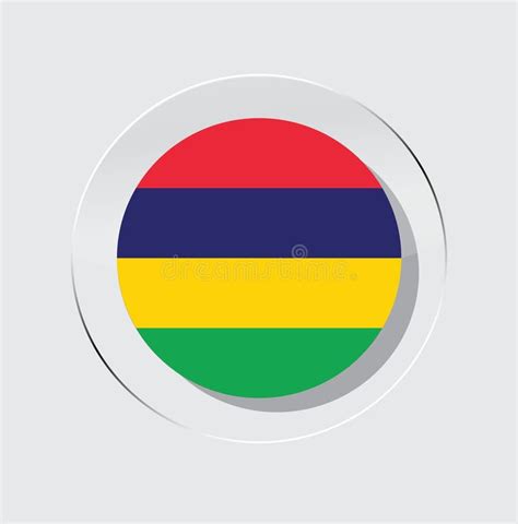 Mauritius Circle Flag Vector Hand Painted With Rounded Brush Stock