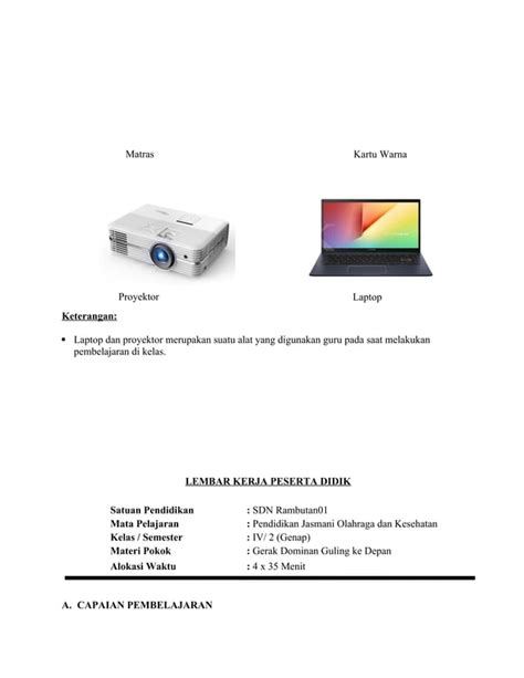 Modul Ajar Pjok Senam Lantai Guling Depan Ok Docx