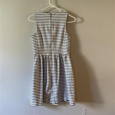 J Crew Blue And White Striped Coastal Grandma Depop