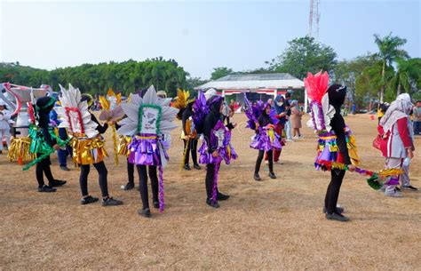 Middle School Student Carnival Participants In Sparkling Costumes