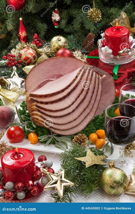 Christmas Glazed Ham Stock Photo Image Of Arrangement 44545002