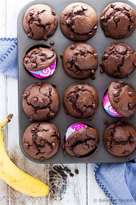 Chocolate Banana Muffins - Bake. Eat. Repeat.