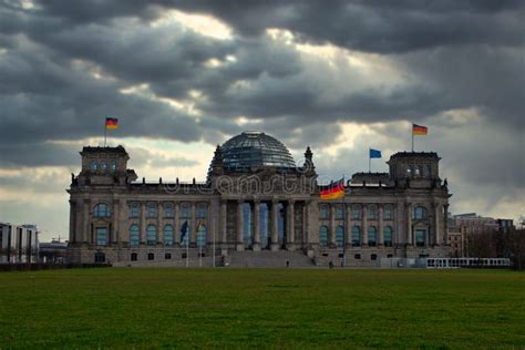 The Famous German Parliament Building `Reichstag` with Dramatic Sky ...