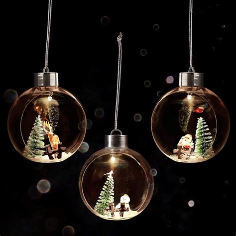 Weihnachtskugeln 3er Pack 9 6x10 8 Cm LED Christbaumkugeln