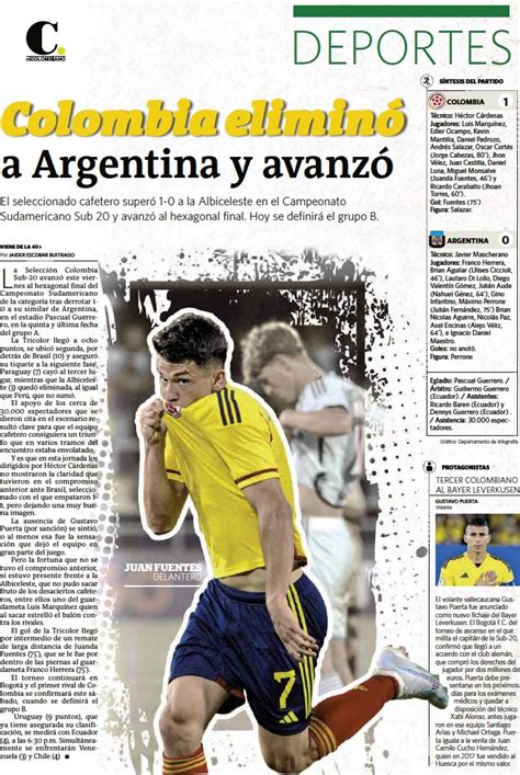 Colombia Eliminó A Argentina Y Avanzó Pressreader