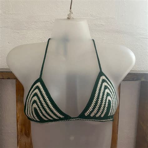 Crochet Triangle Bikini Top Women S Fashion Swimwear Bikinis Swimsuits On Carousell