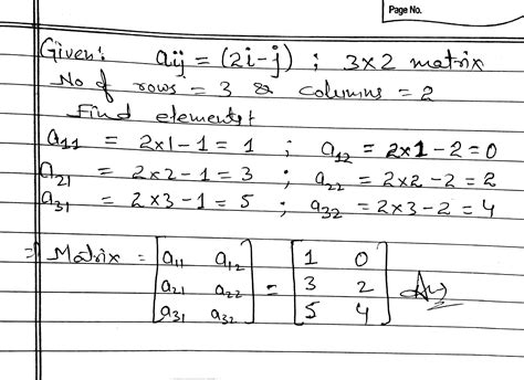 Construct A Times Matrix Whose Elements Are Given By A Ij I J