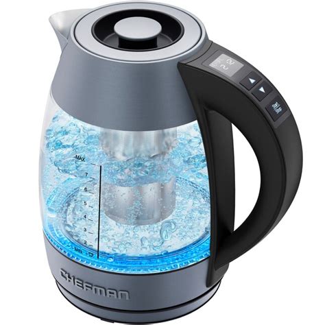 Chefman Gray 7 Cup Corded Programmable Digital Electric Kettle Rj11 17 Tcti Grey At