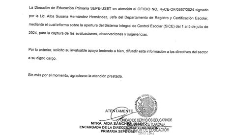 Se Informa Sobre La Apertura Del Sistema Integral De Control Escolar