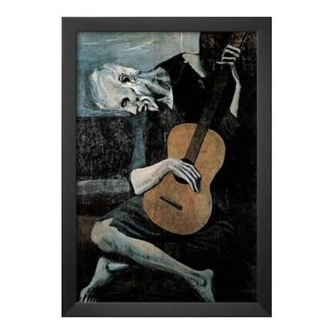 Framed Old Guitarist By Pablo Picasso 18x12 Art Painting Print 18 X