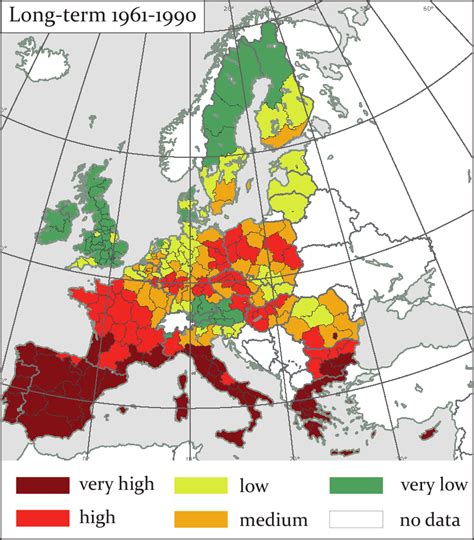 Forest fire risk in Europe 1961-1990 (European Environment Agency 2019 ...