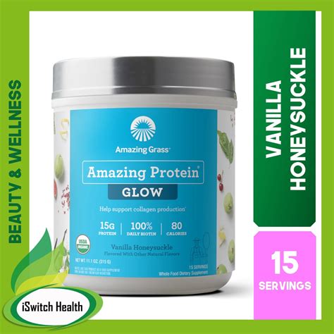 Amazing Grass Amazing Protein Glow Supports Collagen Production 15