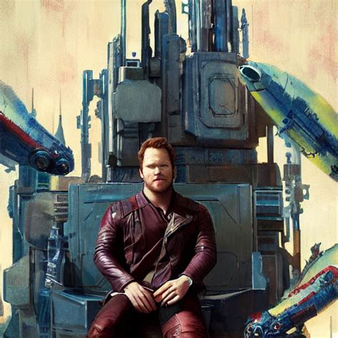 Prompthunt The Actor Chris Pratt As Star Lord Sitting Beside The Doll