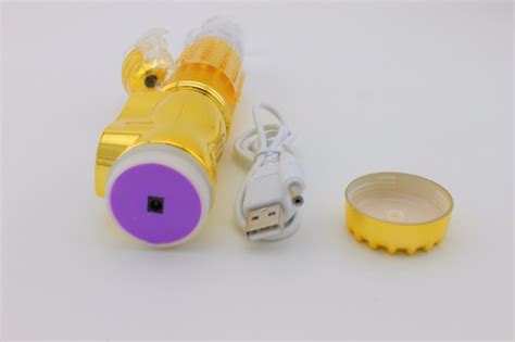 New Gold Rabbit Vibrator Dildo Gspot Sex Adult Toy Usb Rechargeable