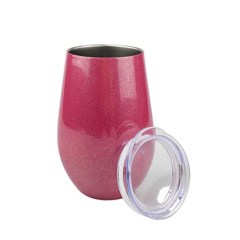 Wholesale 300mL Glitter Flat Lid Insulated Egg Wine Tumbler Reliable