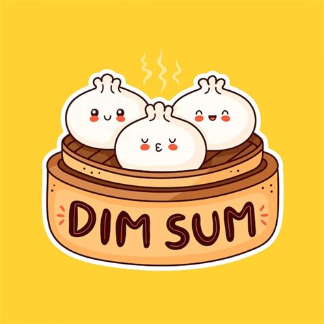 Premium Vector Cute Happy Smiling Dim Sum Flat Cartoon Character