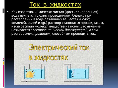 Электрический ток в жидкостях - презентация онлайн
