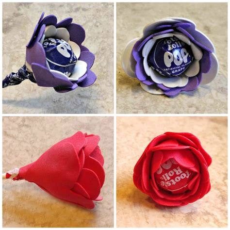 Tootsie Pop Flower Valentines Valentines Day Lollipop Flowers