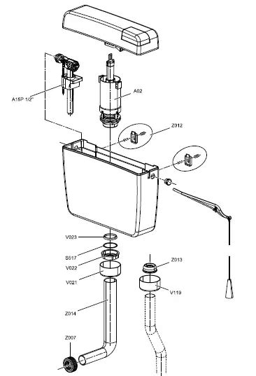 ALCA PLAST A94 Toilet Tank Instruction Manual