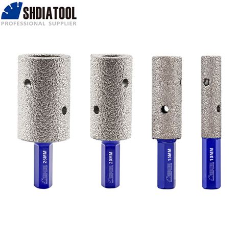 Dia 10 15 20 25mm Vacuum Brazed Diamond Finger Bits Hexagonal Handle