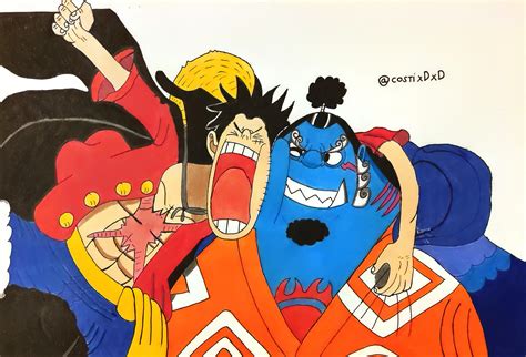 Jinbei and Luffy drawing 💙 : r/OnePiece