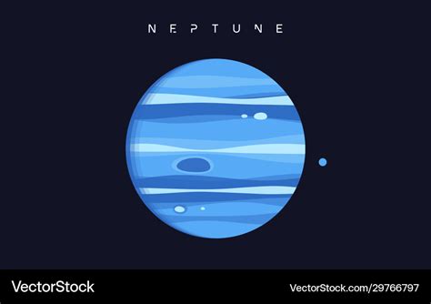 Neptune The Eighth Planet From Sun Royalty Free Vector Image