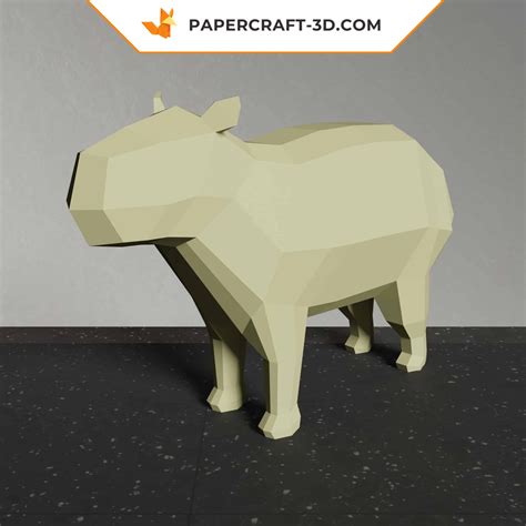 Modèle Capybara Papercraft Origami Papier 3D DIY Déco Maison